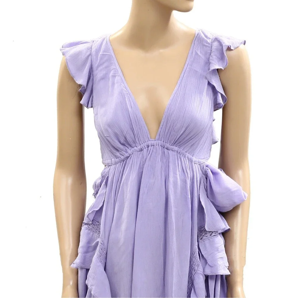 Free People Free-est More Is More Mini Dress Ruffle Cutout Lace Beach S 288377